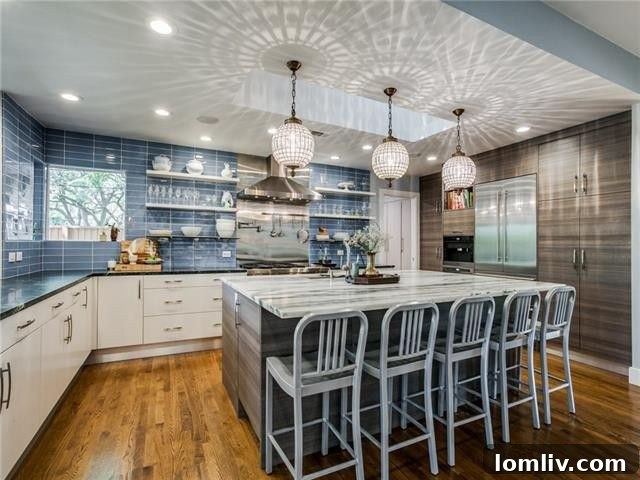 Gourmet kitchen with marble countertops and custom cabinetry in Melshire Estates