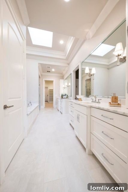 Luxurious freestanding tub in a master bathroom