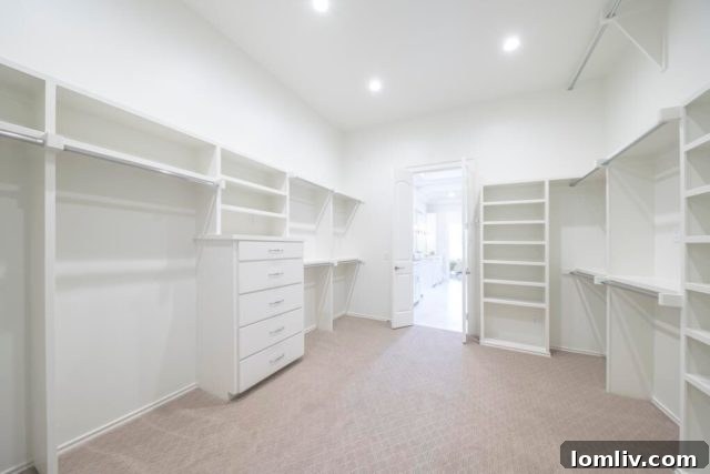 Spacious walk-in master closet, 'his' side