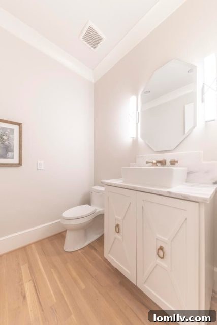 Stylish powder room or guest bathroom