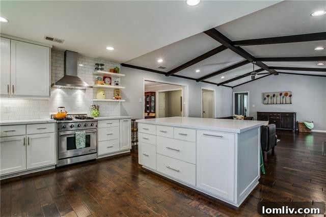 Open Concept Kitchen with Quartz Island