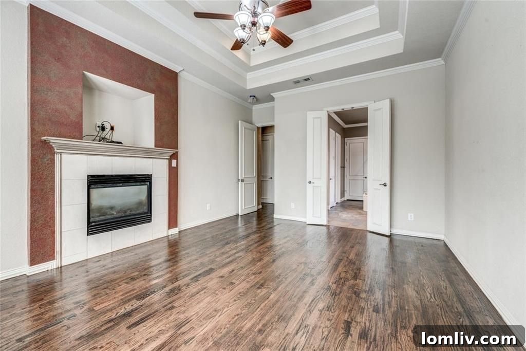 Master bedroom suite with gas fireplace