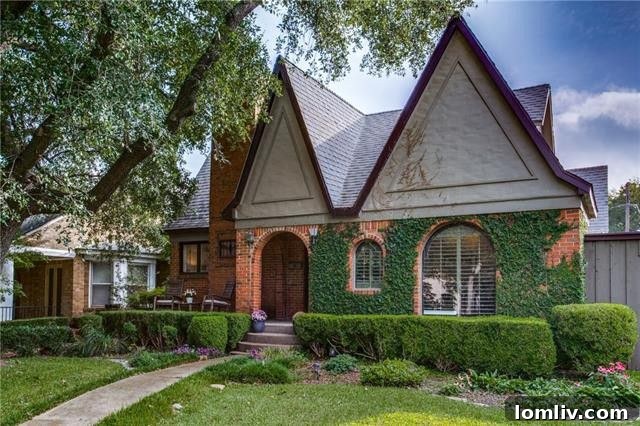 Exterior view of a historic Dallas Tudor home.