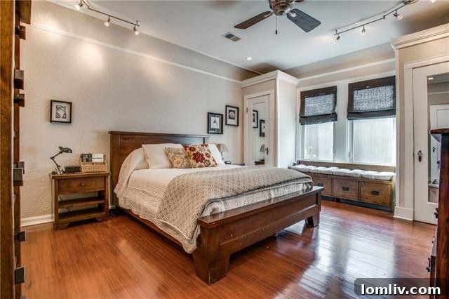 Inviting bedroom with ample natural light.