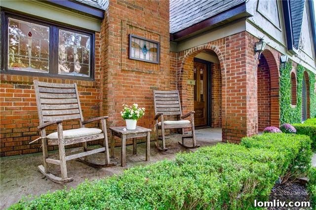Charming facade of the Tudor residence in Dallas.