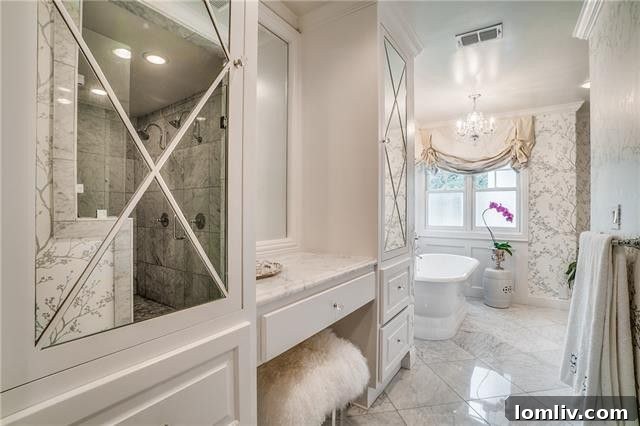 Elegant details in the master bedroom, reflecting the home's renovated charm