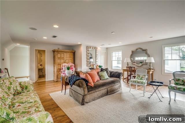 Cozy guest quarters located above the garage, offering a beautiful view of the pool