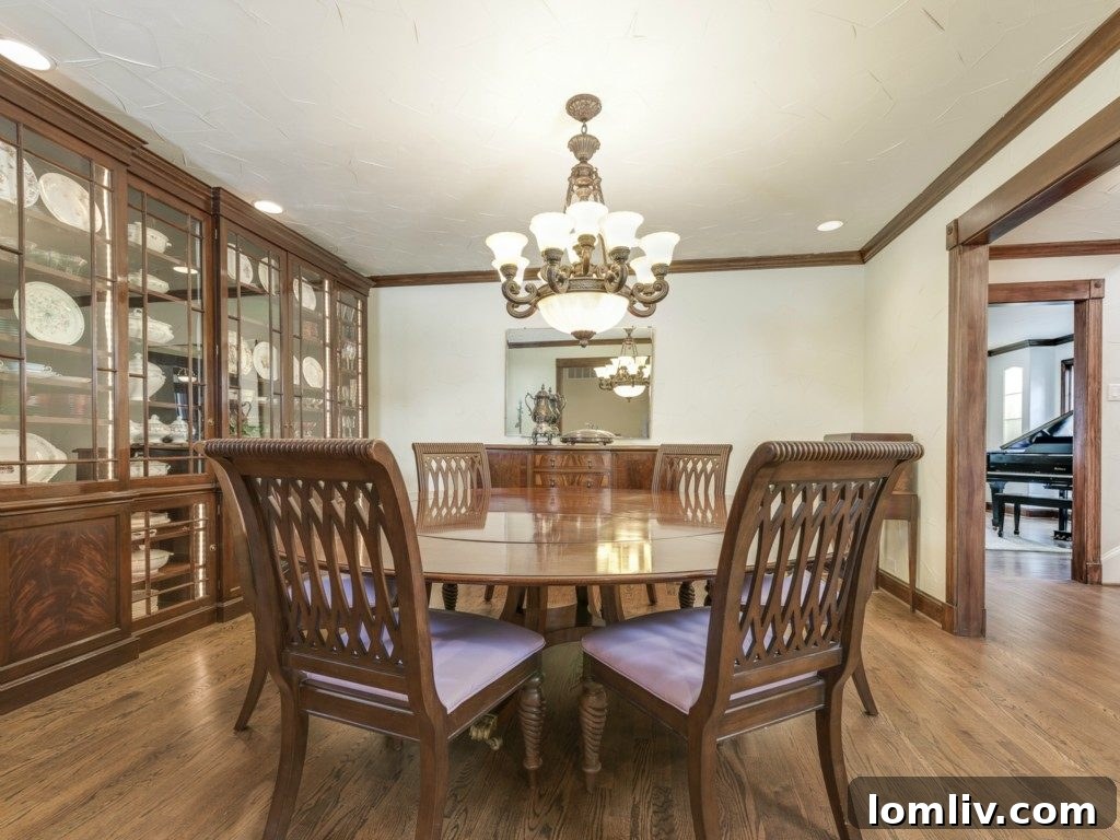Before renovation: A traditional dining room awaiting a modern transformation
