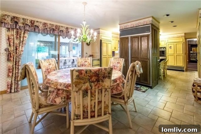 A brightly lit sunroom or den with plush green shag carpeting, vibrant floral slipcovers on the furniture, and large windows, offering a classic 1970s leisure space.