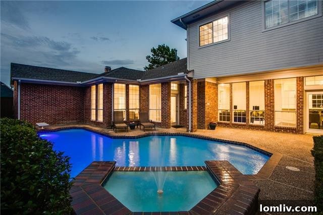 Resurfaced Pool Plano Backyard