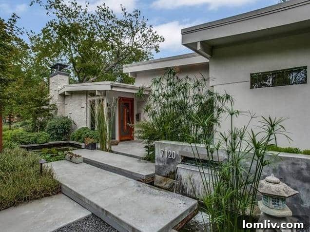 Exterior View of University Manor Midcentury Modern Home