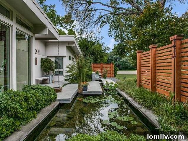 Front Entrance with Zen Garden and Koi Pond