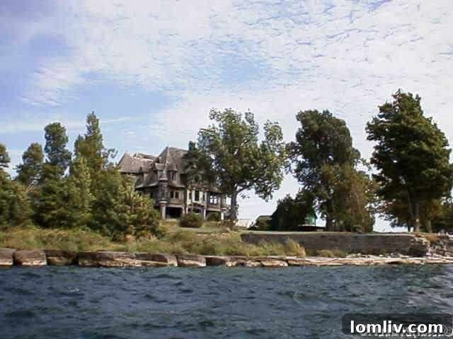 The abandoned castle on Carleton Island, New York, with no bridge to the mainland.