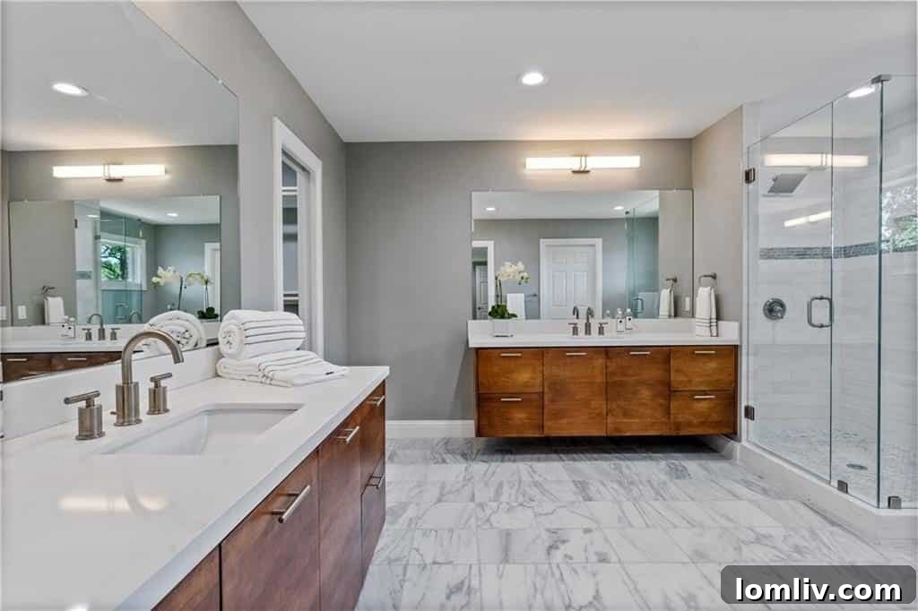 Elegant Staircase Leading to the Upper Level of 11031 Lawnhaven