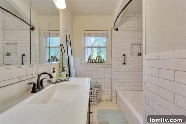 Hallway leading to bedrooms, maintaining the home's classic aesthetic and cohesive design