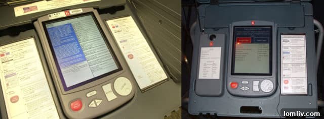 The Hart eSlate voting machine, a direct-recording electronic system used in many Texas counties.