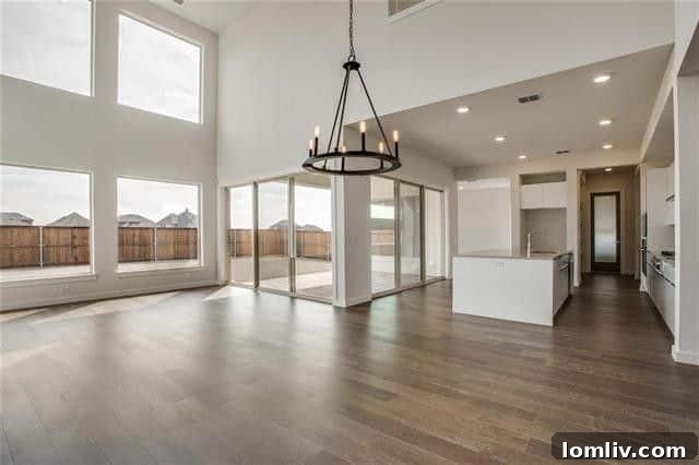 Celina's Growth: The Power of Big Living in a Small Town 8 Spacious living area with modern furnishings and high ceilings