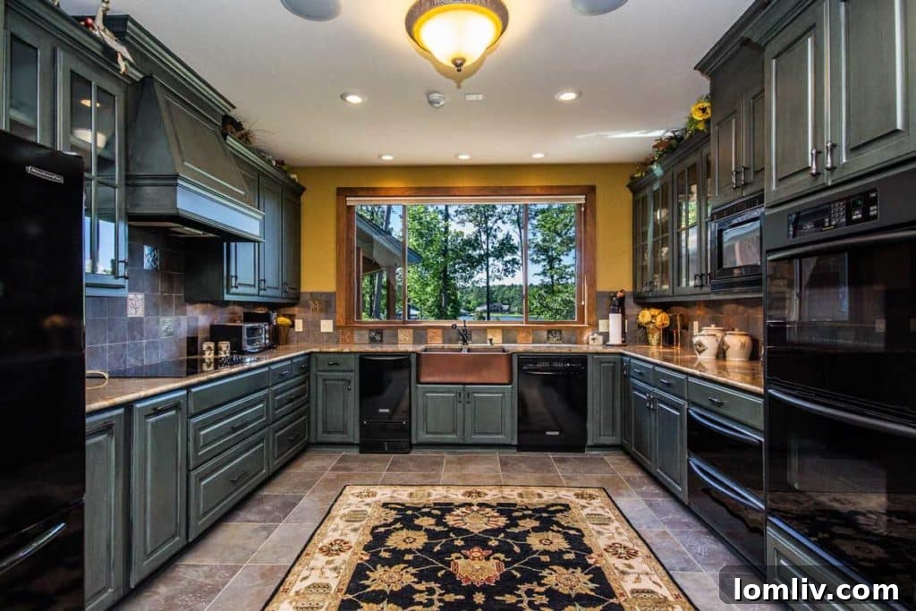 Spacious walk-in closet with an extensive custom organization system, providing ample storage and convenience in the master suite of the luxury lake home.