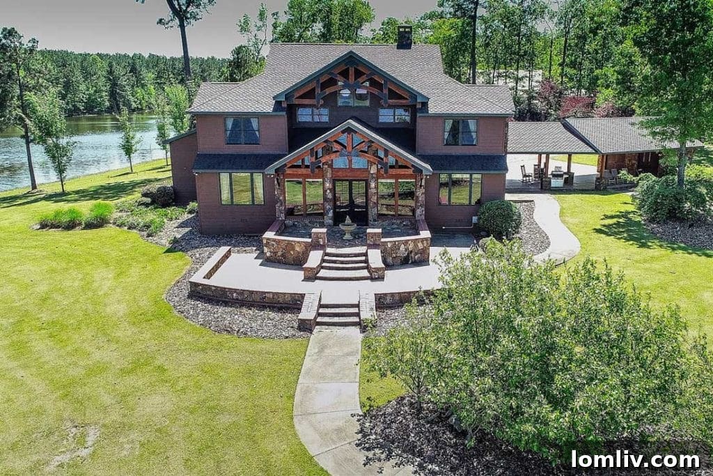 Serene panoramic view of the East Texas lake at Windermere Estates, highlighting the private waterfront and natural beauty surrounding the property.