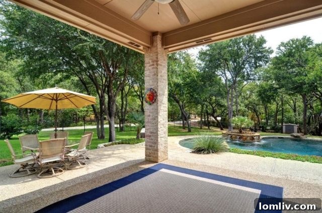 Expansive backyard with lush landscaping