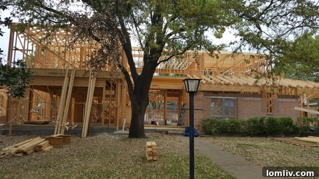 Construction detail: Foundation work for the expanded modern home at Preston Haven.