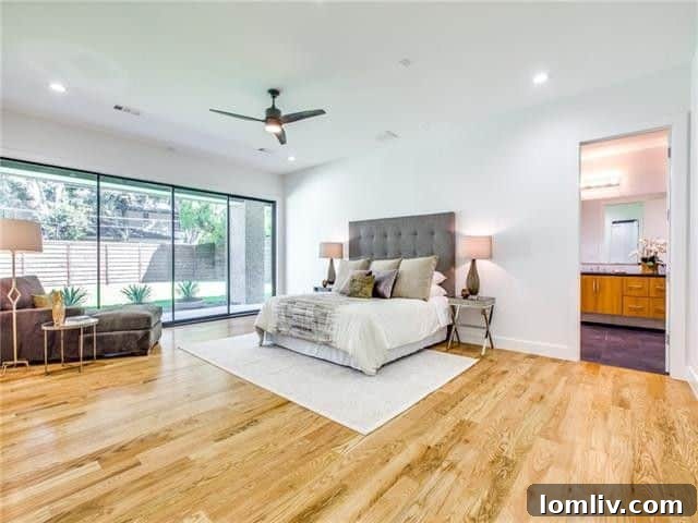 Modern kitchen with large island and sleek finishes at 5409 Preston Haven.