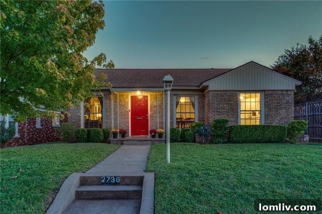 Charming Bread and Butter Brick Exterior of 2736 Ivandell Ave North Cliff Dallas