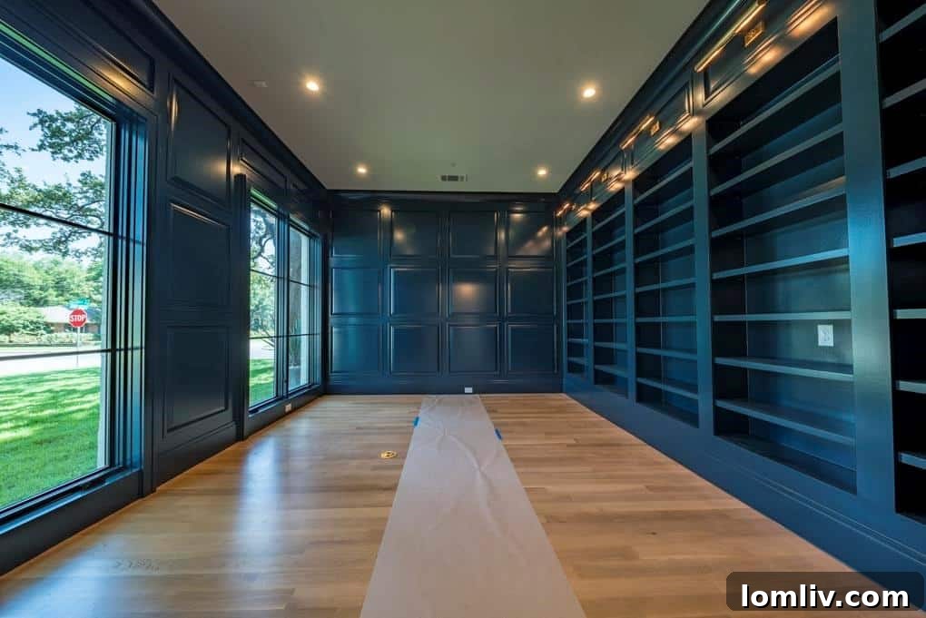 Modern gourmet kitchen featuring premium appliances and quartzite countertops in Preston Hollow luxury home.