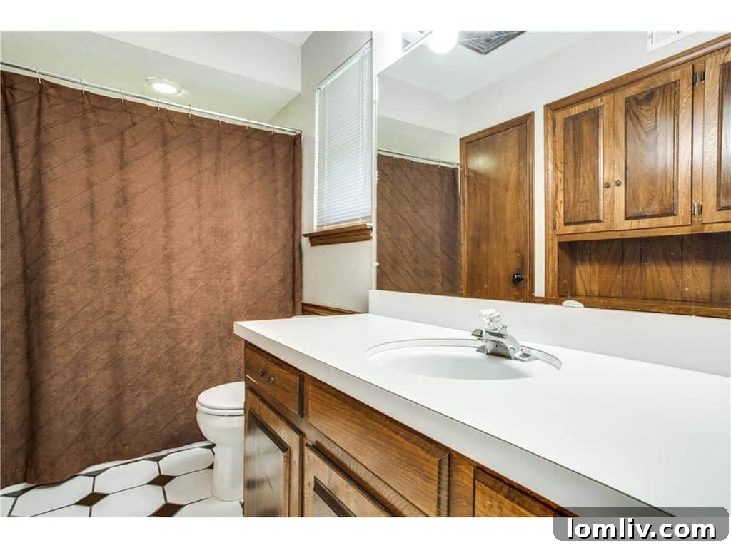 Before Renovation: Dated Bathroom Fixtures