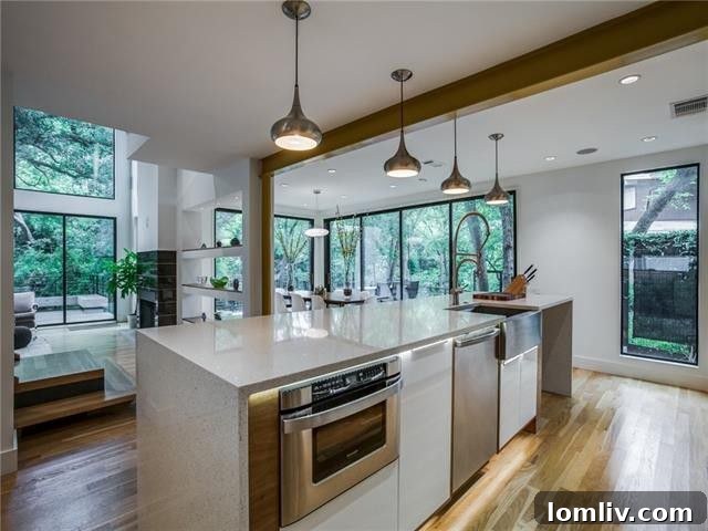 Detailed view of kitchen island with sleek design and under-counter LED lighting.