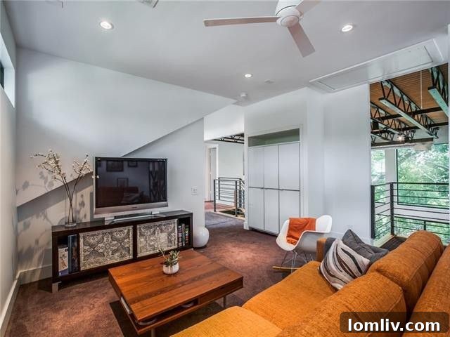 Elegant master bedroom with large windows and serene views, perfect for relaxation.