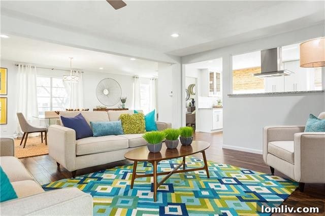 Staged Living Room Dallas Home