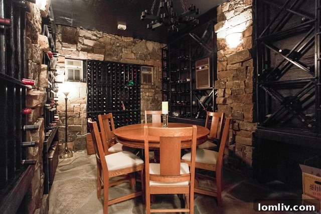 Well-stocked wine cellar for holiday festivities at 2201 Hidden Creek Road.