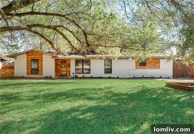 Exterior of a fully renovated contemporary home in Farmers Branch, ideal for multi-generational living