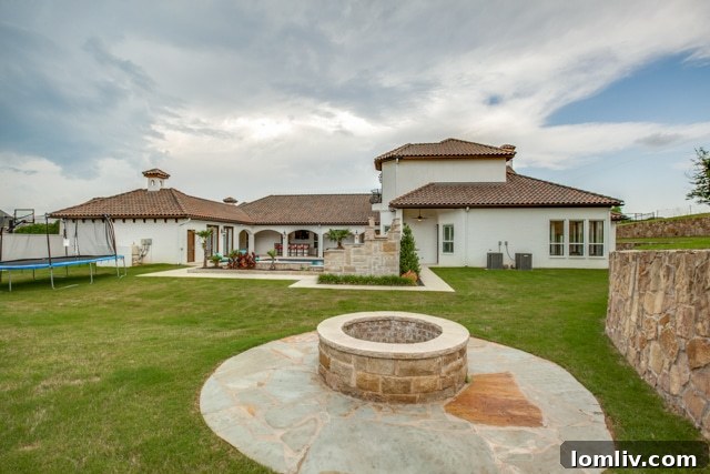 Inviting outdoor fire pit at 203 Links Court, posing a question for Santa's arrival