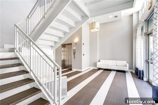 Stylish and spacious living area of the West Village loft, showcasing soaring ceilings.