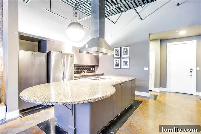 View of the loft's interior with architectural details and abundant natural light.