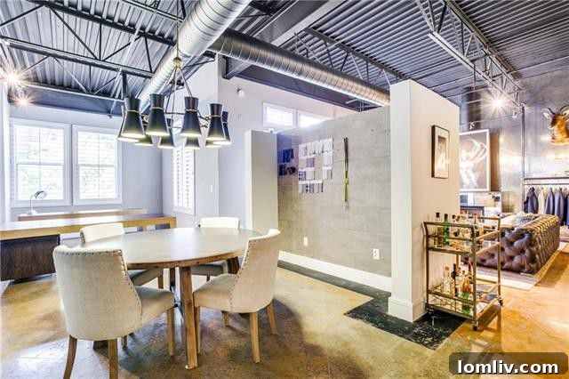 Thoughtfully designed home office or flexible space within the loft.