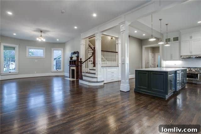 Grand restored staircase in a historic Dallas home