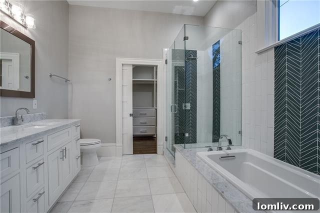 Luxurious bathroom in a historic Dallas Victorian