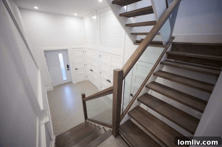 Another view of the internal stairs, emphasizing the home's multi-level design