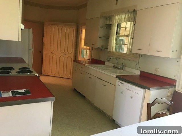 Outdated 1950s kitchen in need of renovation