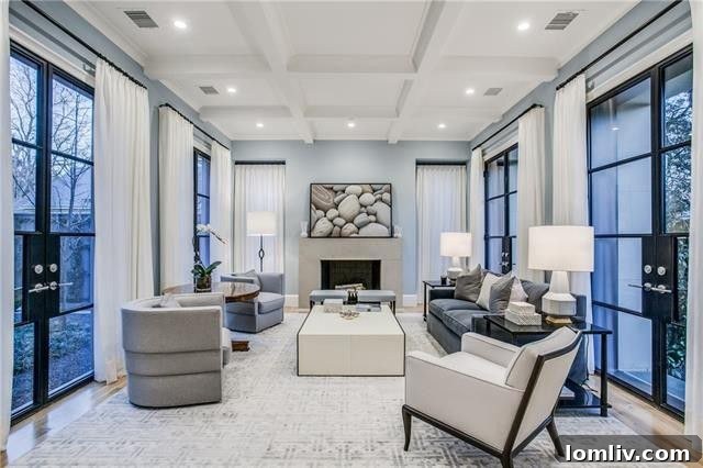 Luxurious master bedroom with large windows and elegant decor at 3414 Beverly Drive