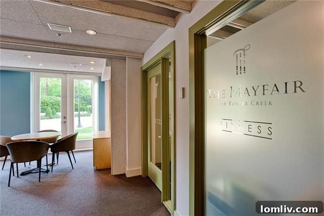 Modern fitness center with advanced equipment at The Mayfair condo