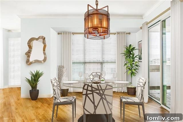 The Mayfair Dallas condo living room with elegant virtual staging