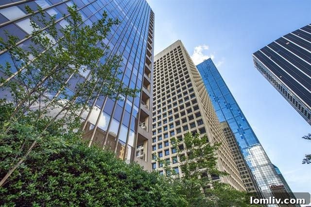 Modern building exterior of The Metropolitan Condos in downtown Dallas
