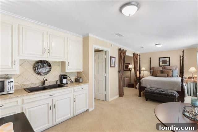 Another view of an interior living space, highlighting its unique character and decorative accents.