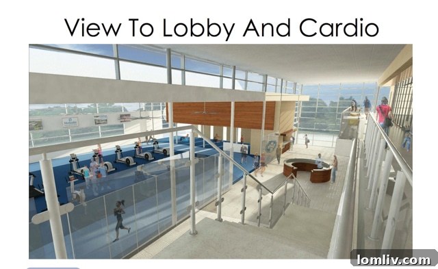 Architectural rendering of the Folsom Wellness Center aquatic facilities, showing a pool.