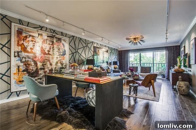 3621 Turtle Creek Blvd Apt 4L - Elegant dining area seamlessly flows into the luxurious living space, perfect for entertaining.