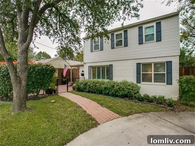 Charming street view of the Briarwood neighborhood in Dallas TX